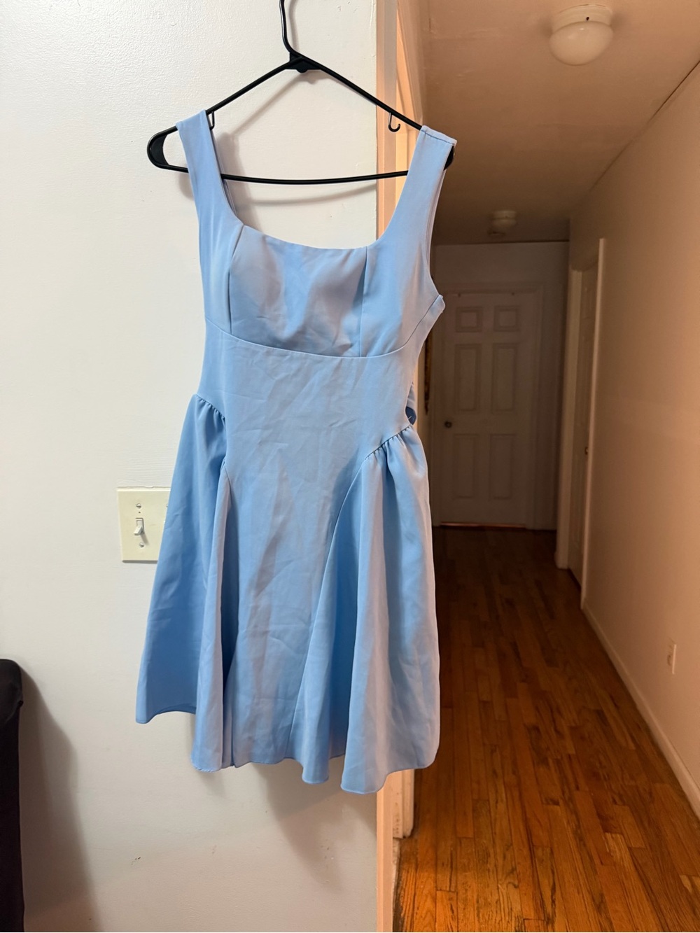 Powder Blue Square Neck Mini Dress